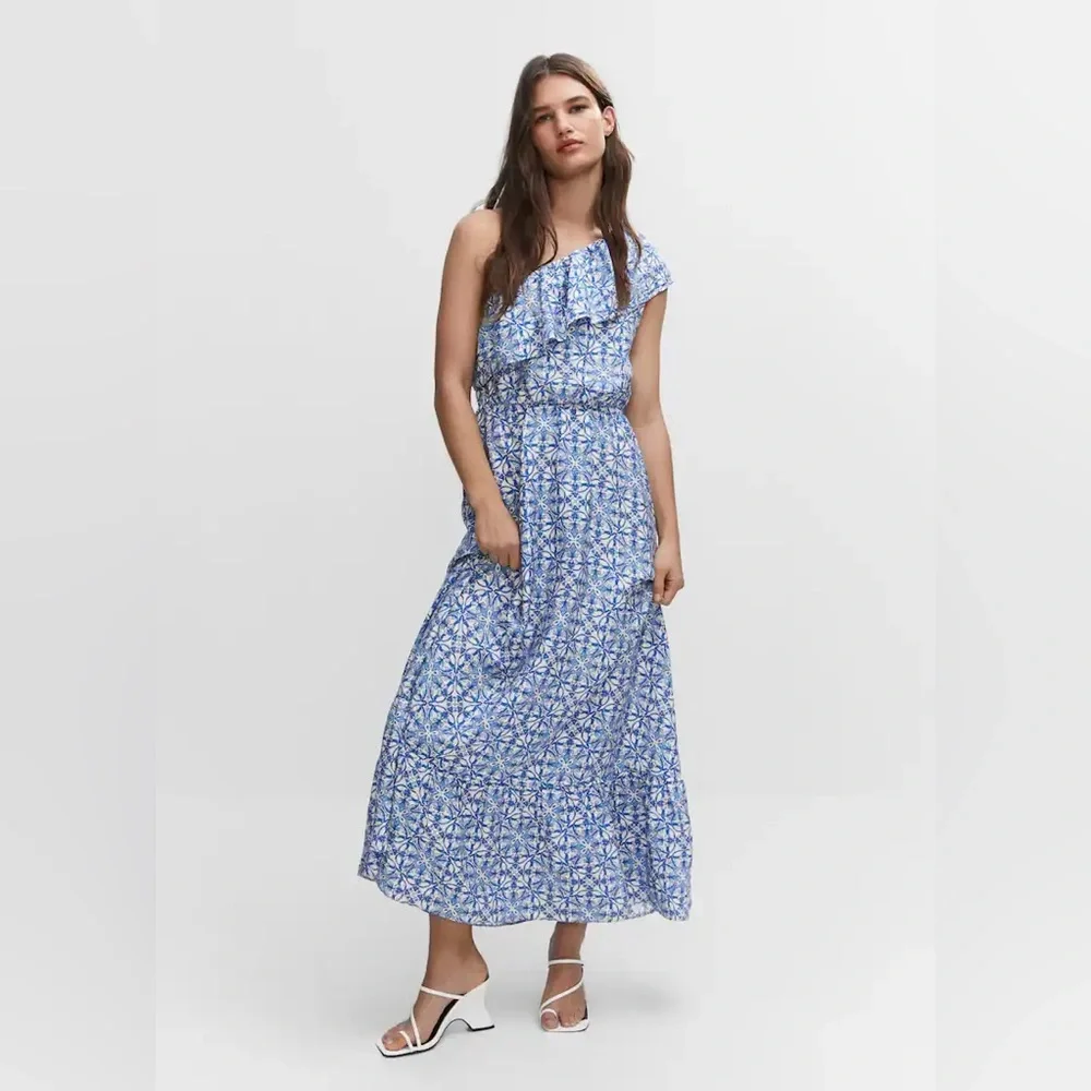 Mango Asymmetrical Ruffle Dress - Picture 1 of 4